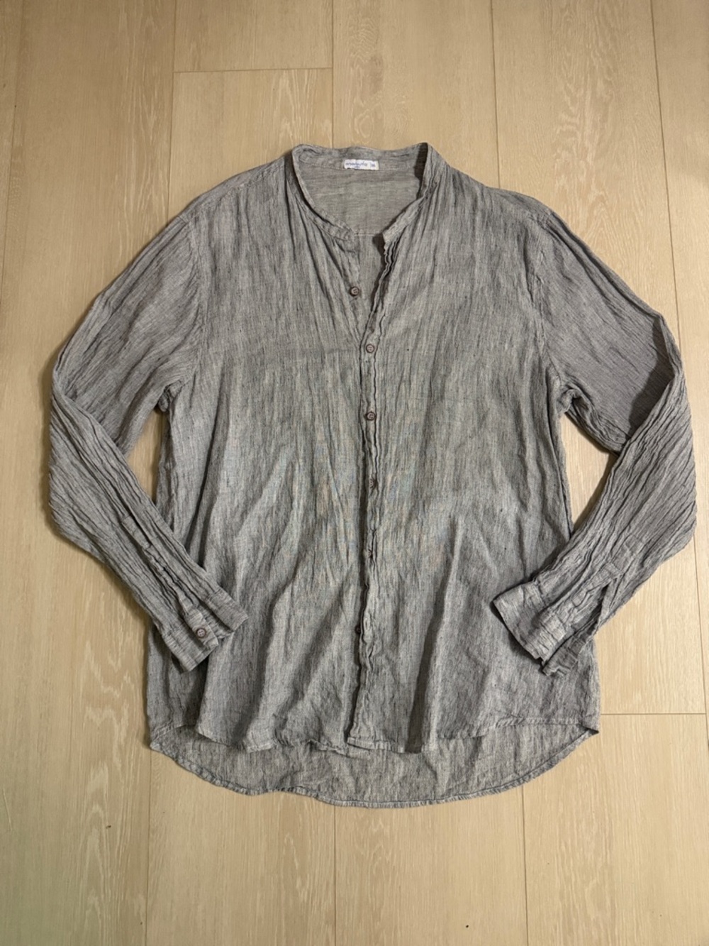 3/$10 Blue Gray Long Sleeve 100% Linen Button Down Shirt